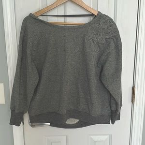 Plastic Island metallic draped back sweatshirt